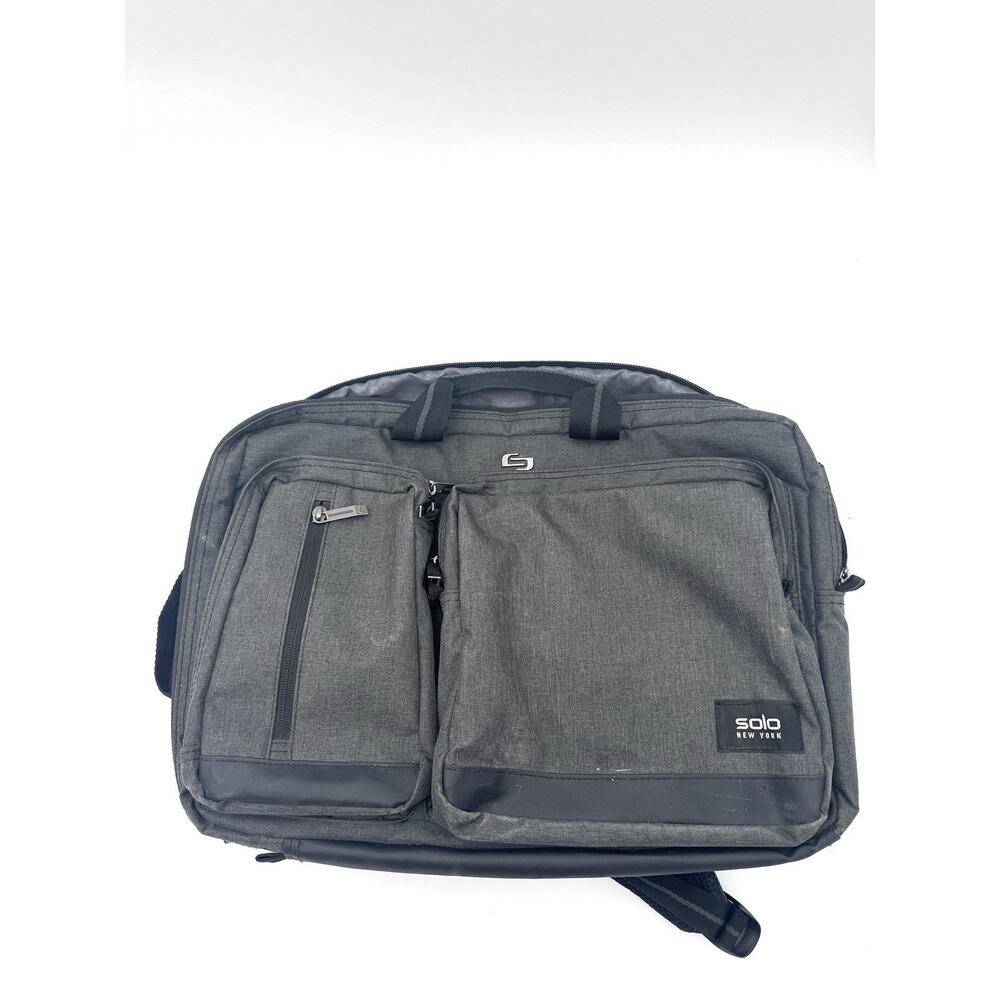 Solo New York Hybrid Briefcase Backpack Fits 15.6” Laptop Durable Gray PreOwned